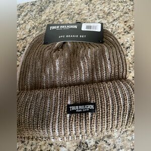 New 2 Pack True Religion Soft Lined Knit Beanies Unisex